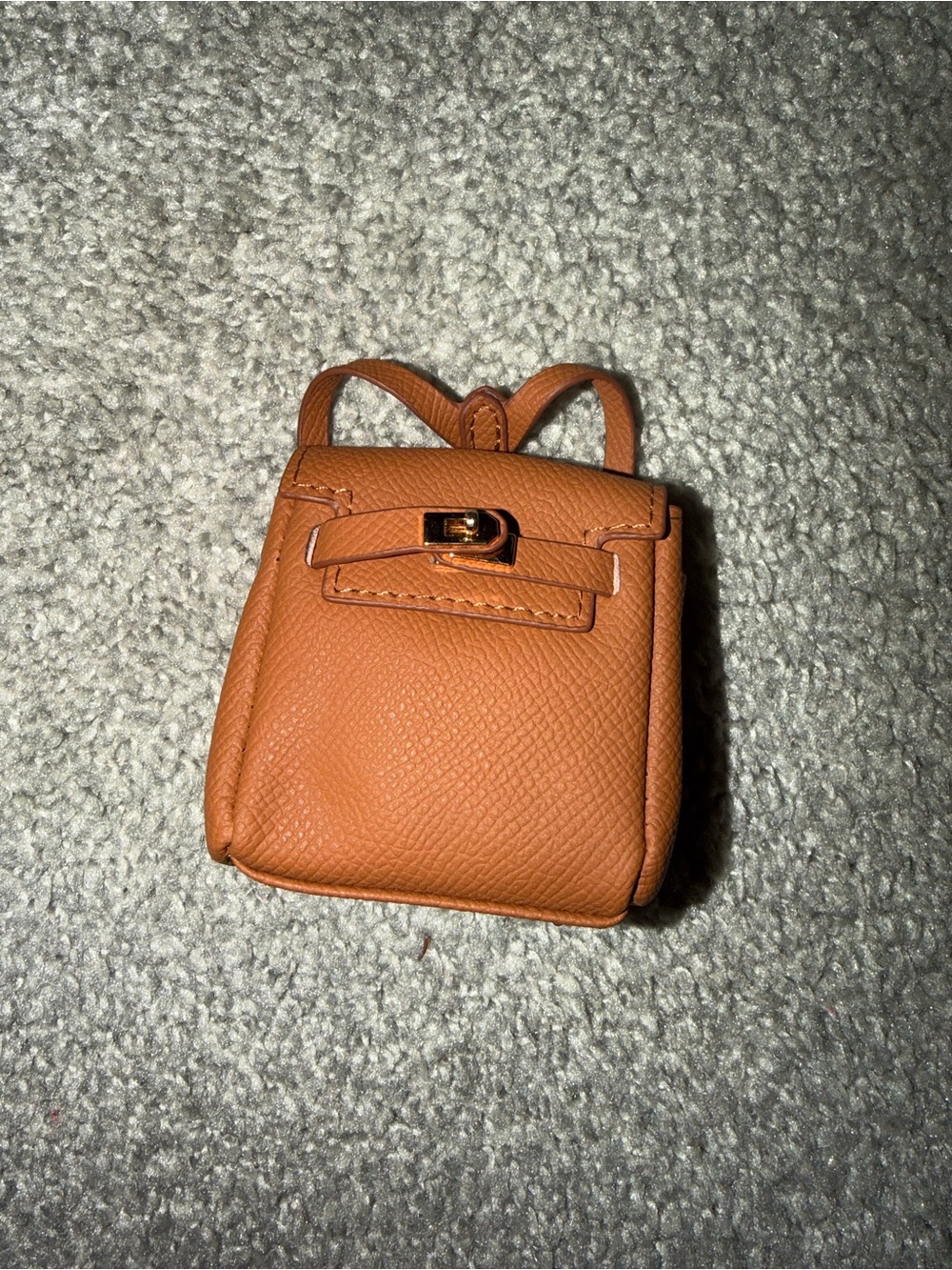 Labubu Mini Backpack Purse Brown Leather